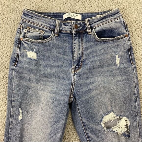 Judy Blue Women's Destroyed Slim Fit Ankle Stretch Jeans | Size: 5/27 - Picture 3 of 15